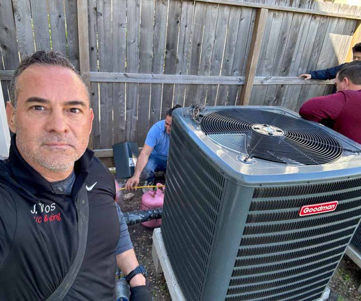 The J. Tullos Services team on an air conditioning job in League City, TX